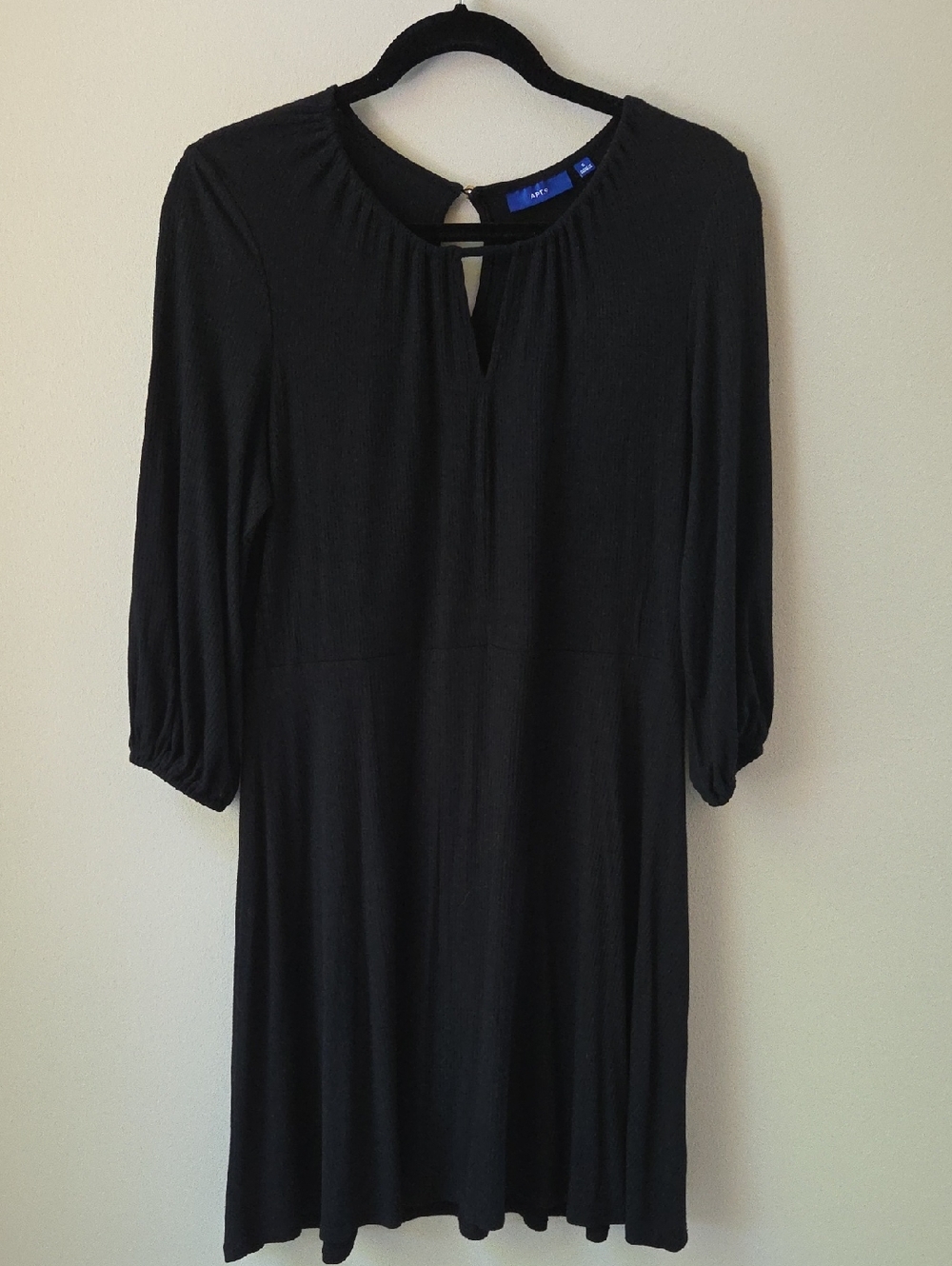 Apt 9 Y2K  Black Dress 3/4 Sleeves Flowy Womens Size Small